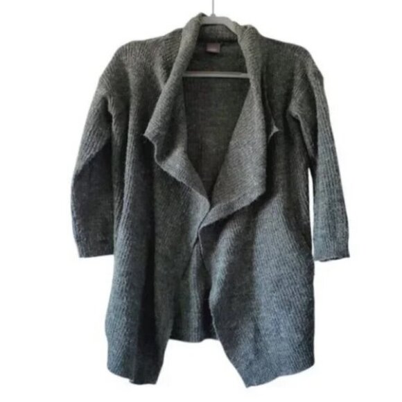 Ichi forest green open-front cardigan sweater size S - Picture 2 of 5